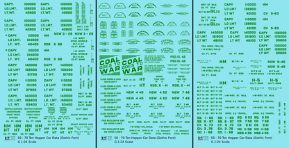 Dimensional and Weight Data 50 To 70 Ton Hopper Car Gothic Font