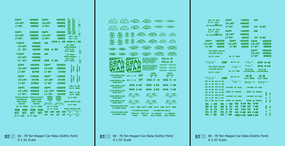 Dimensional and Weight Data 50 To 70 Ton Hopper Car Gothic Font