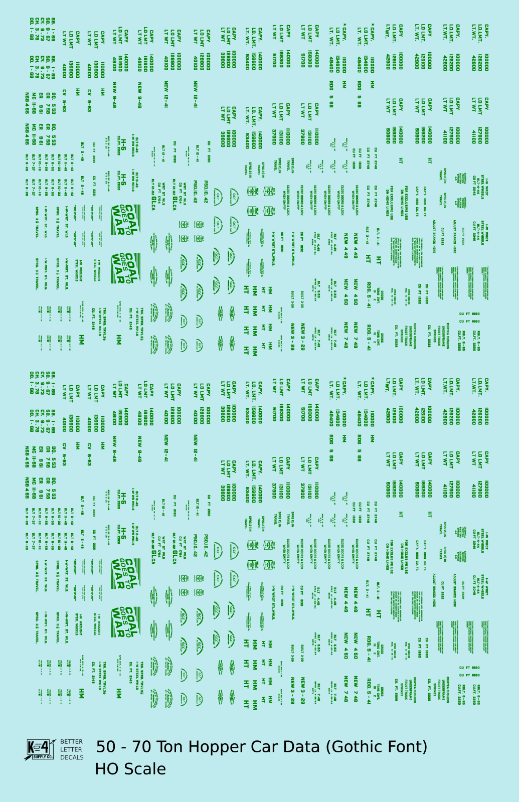 Dimensional and Weight Data 50 To 70 Ton Hopper Car Gothic Font