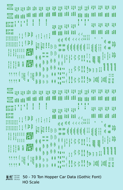 Dimensional and Weight Data 50 To 70 Ton Hopper Car Gothic Font