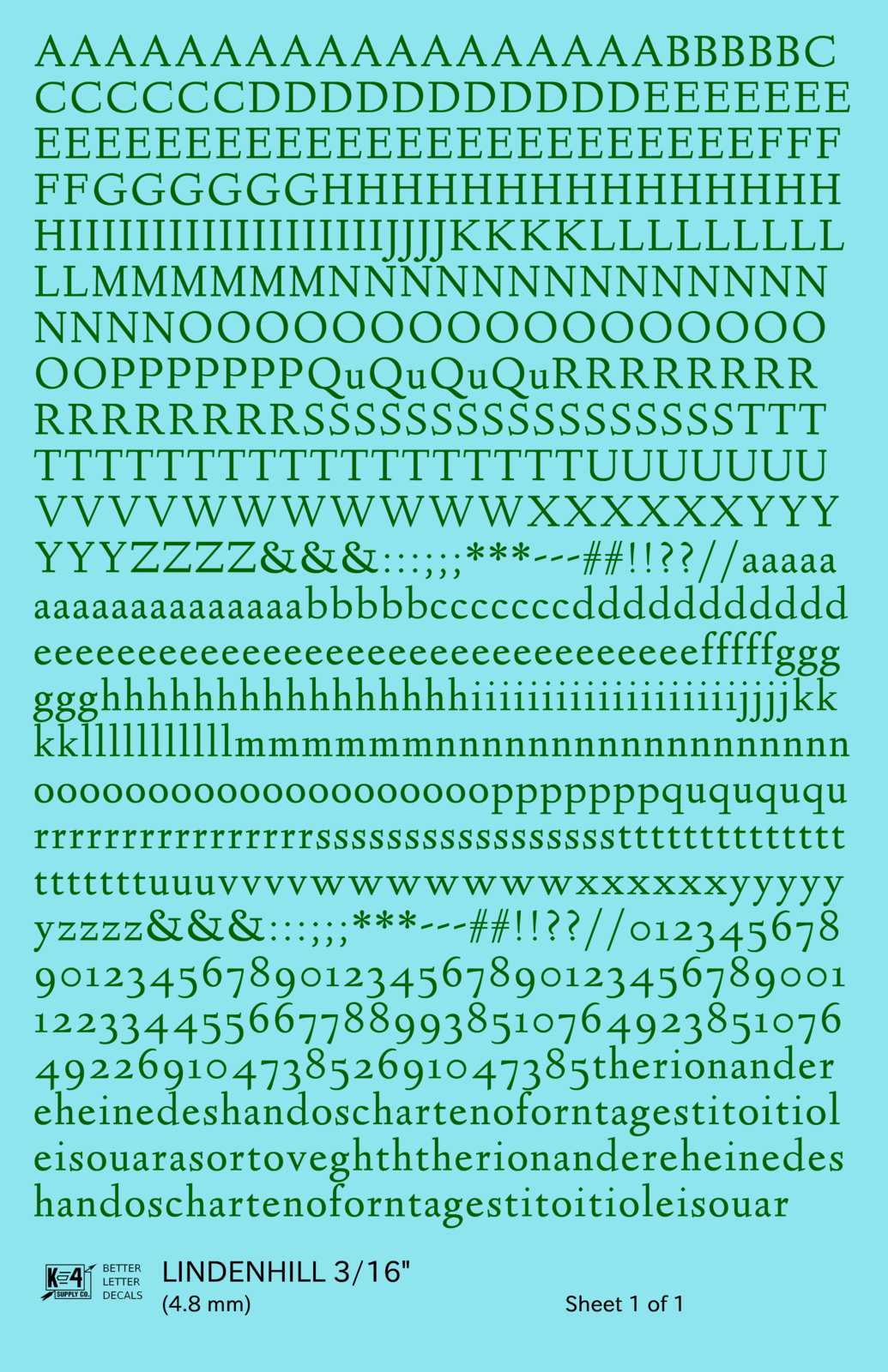 Lindenhill Letter Number Alphabet