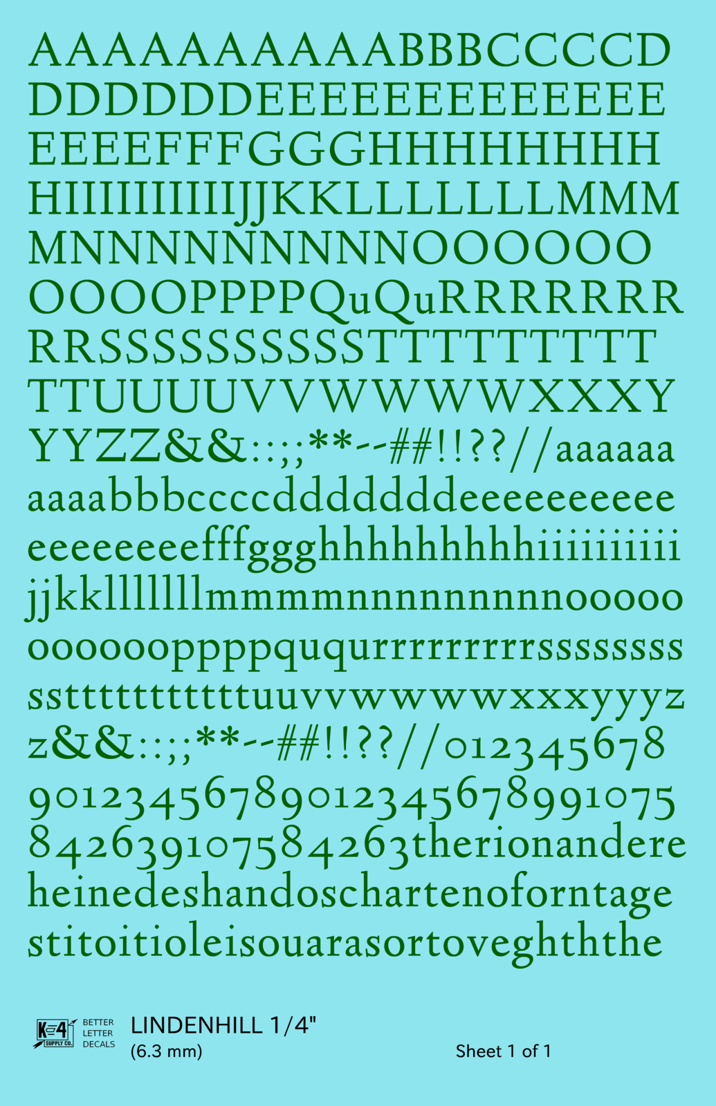 Lindenhill Letter Number Alphabet