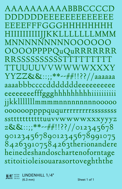 Lindenhill Letter Number Alphabet