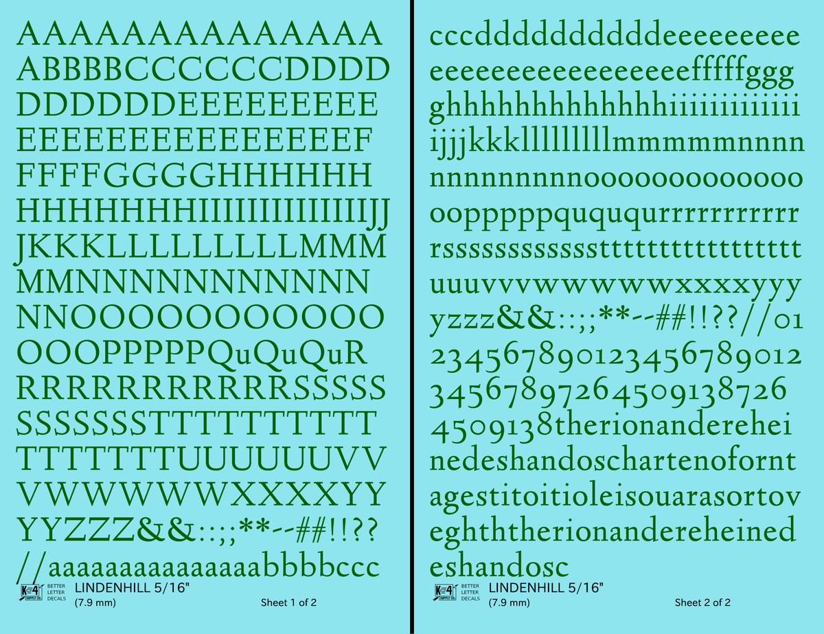 Lindenhill Letter Number Alphabet