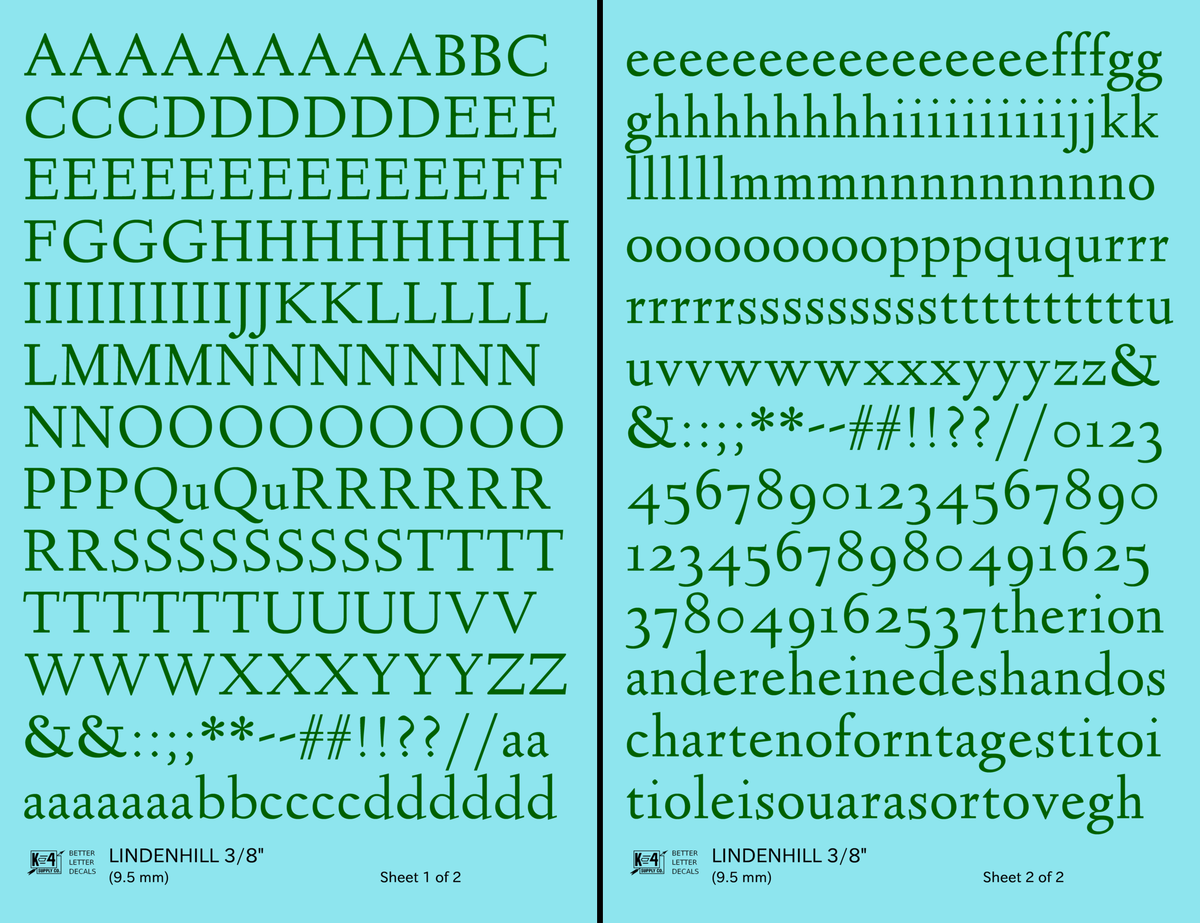 Lindenhill Letter Number Alphabet