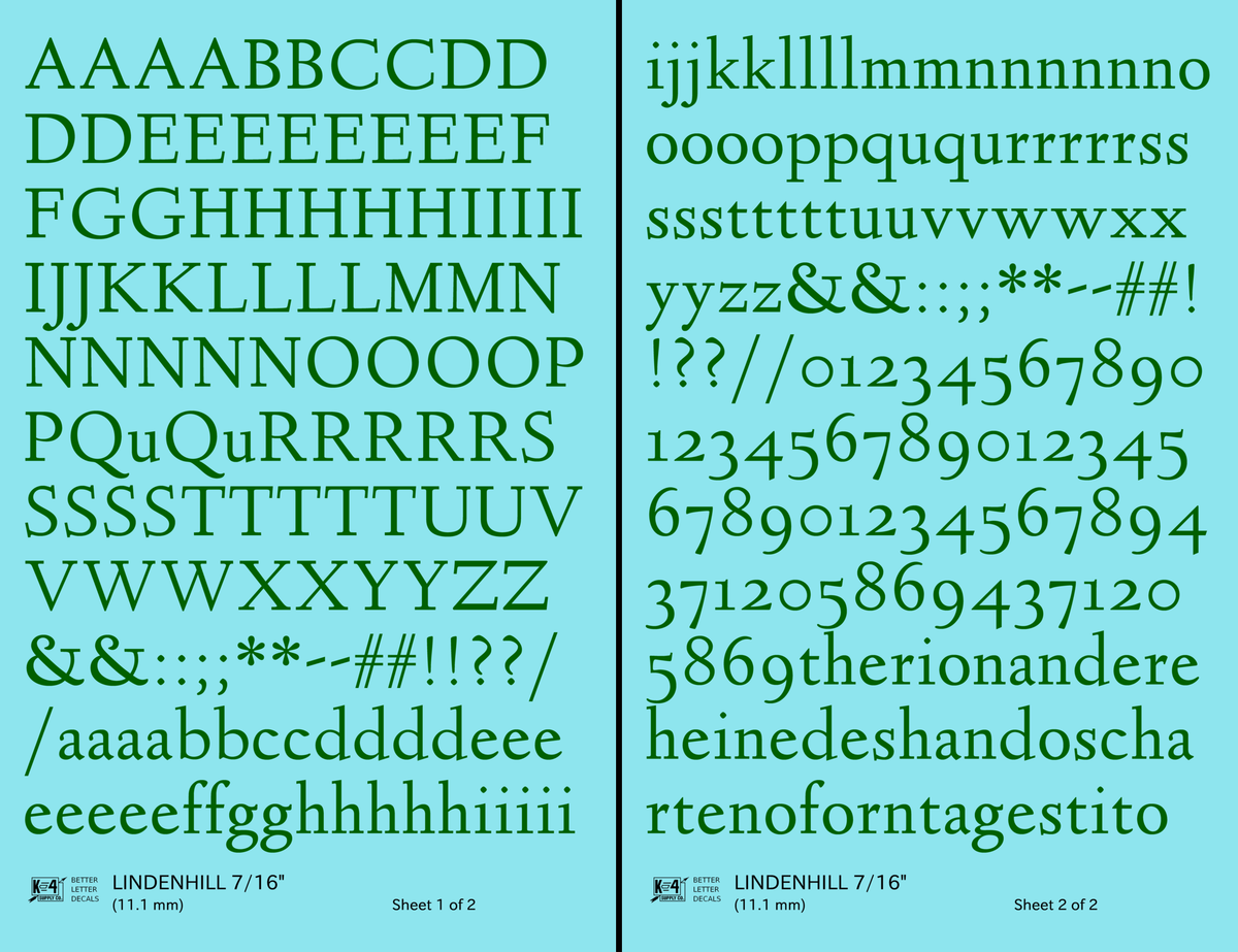 Lindenhill Letter Number Alphabet