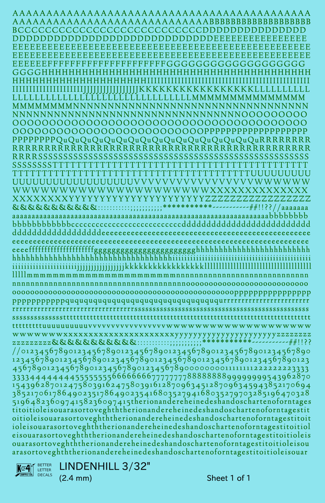 Lindenhill Letter Number Alphabet