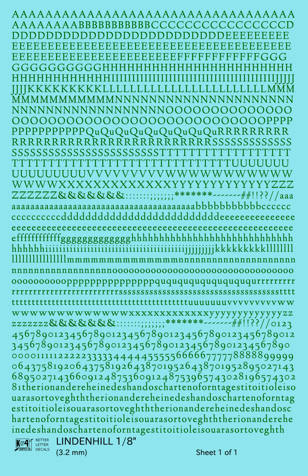 Lindenhill Letter Number Alphabet