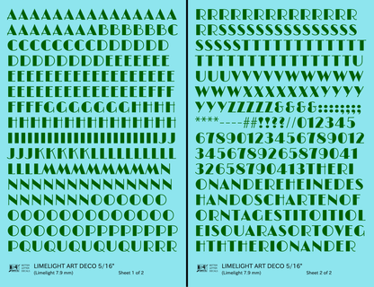 Limelight Art Deco Letter Number Alphabet