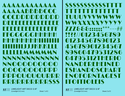 Limelight Art Deco Letter Number Alphabet