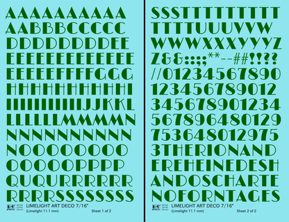 Limelight Art Deco Letter Number Alphabet