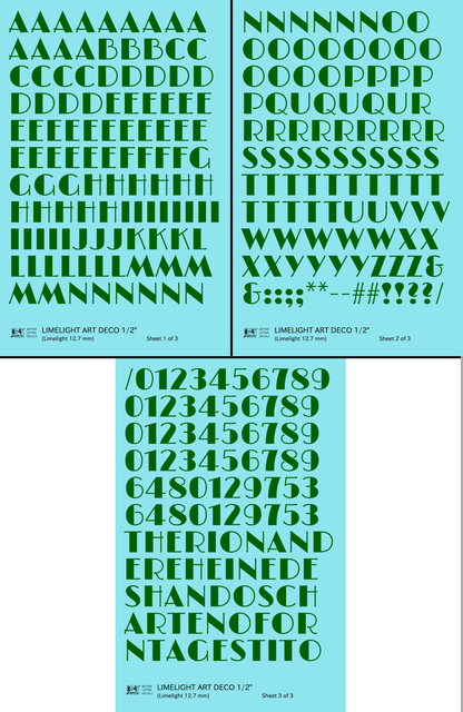 Limelight Art Deco Letter Number Alphabet