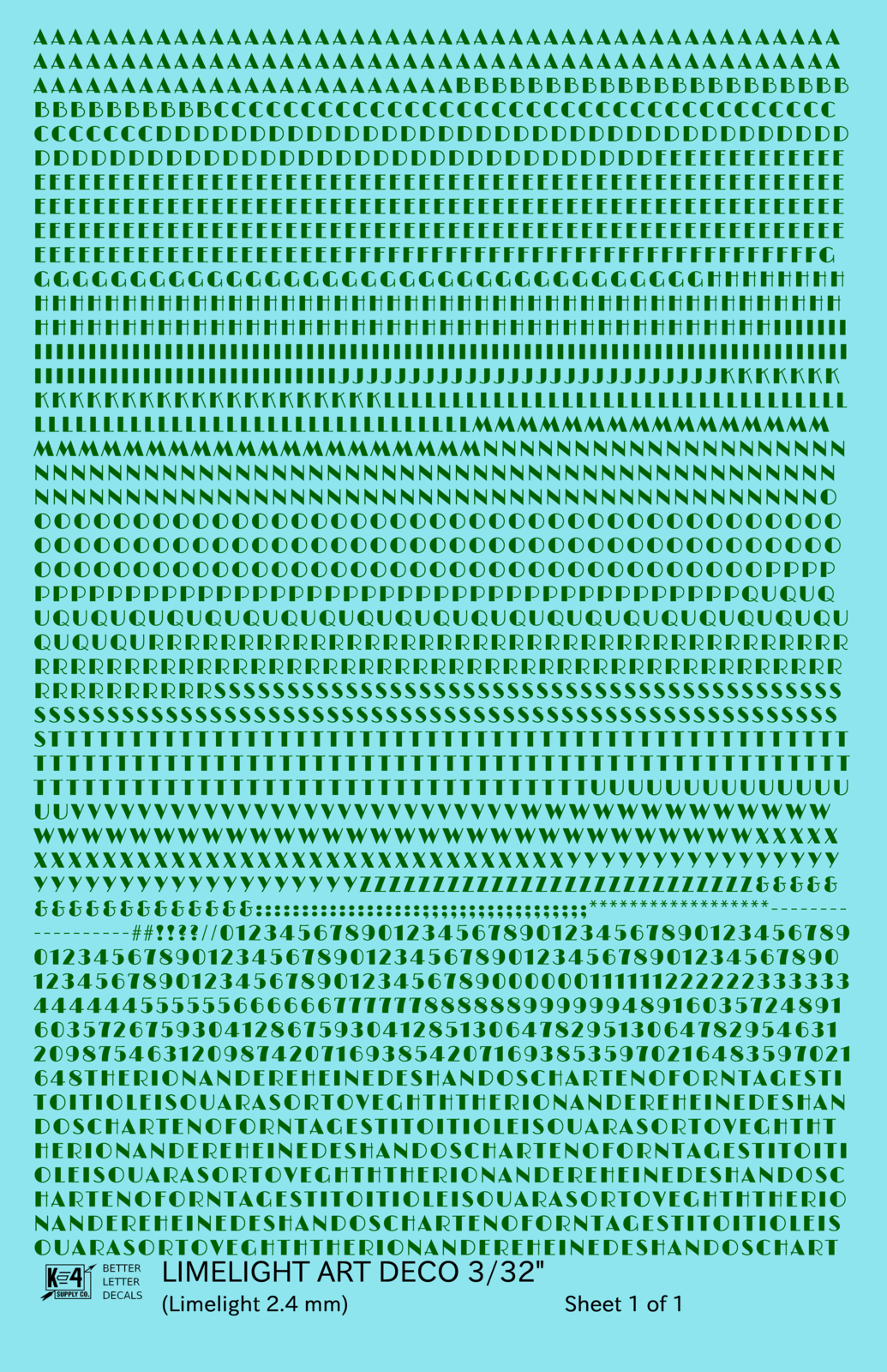 Limelight Art Deco Letter Number Alphabet