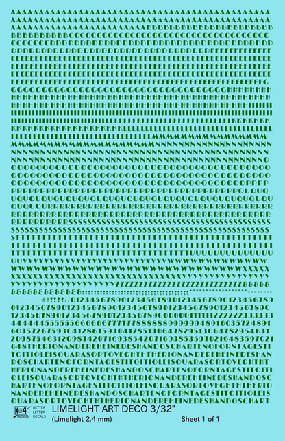 Limelight Art Deco Letter Number Alphabet
