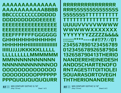 Mid Century Gothic Letter Number Alphabet