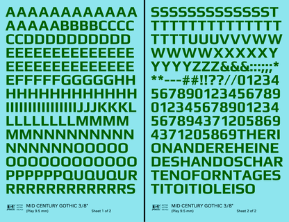 Mid Century Gothic Letter Number Alphabet