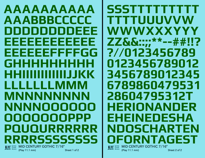 Mid Century Gothic Letter Number Alphabet