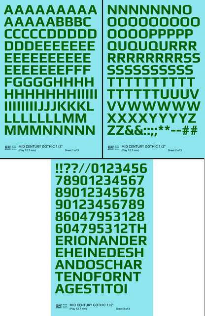 Mid Century Gothic Letter Number Alphabet