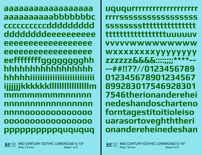 Lowercase Mid Century Gothic Letter Alphabet