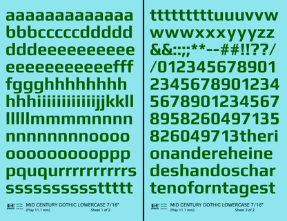 Lowercase Mid Century Gothic Letter Alphabet