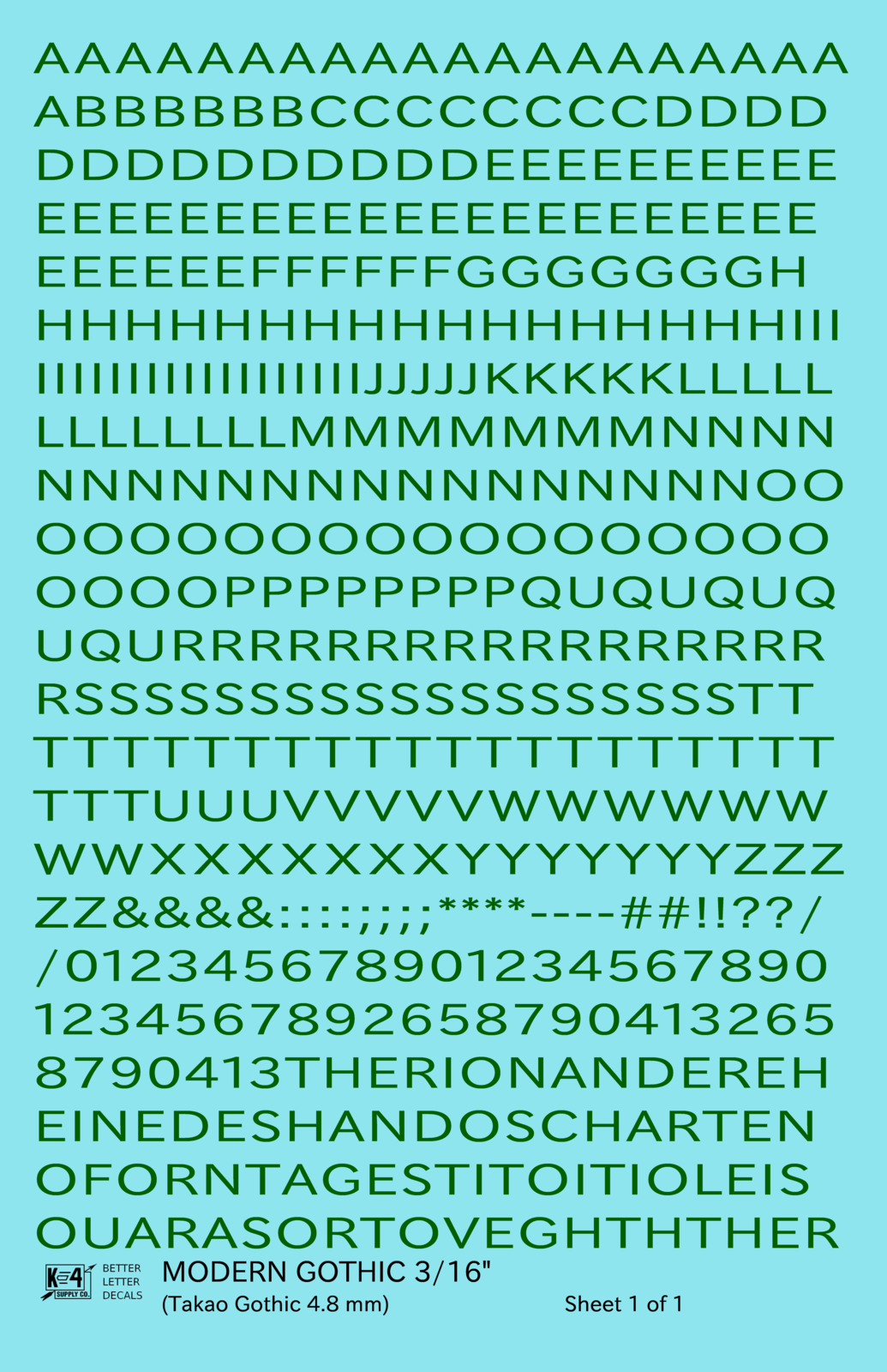 Modern Gothic Letter Number Alphabet