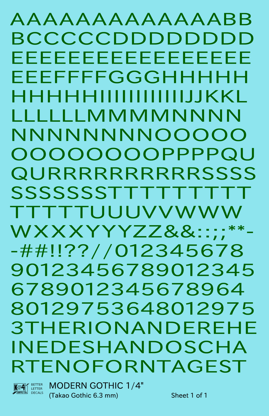 Modern Gothic Letter Number Alphabet