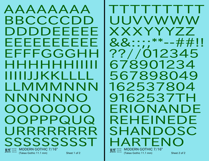 Modern Gothic Letter Number Alphabet