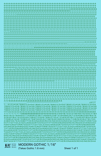 Modern Gothic Letter Number Alphabet
