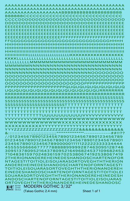 Modern Gothic Letter Number Alphabet