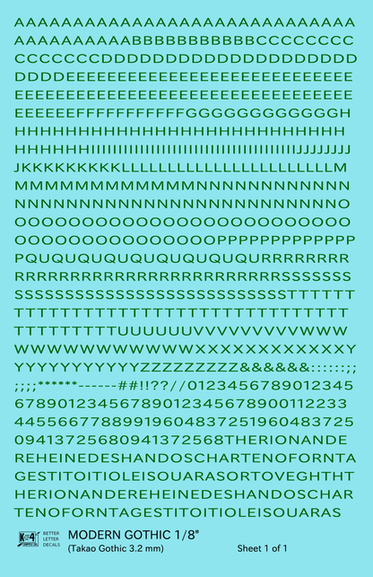 Modern Gothic Letter Number Alphabet