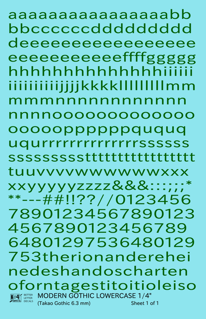 Lowercase Modern Gothic Letter Number Alphabet
