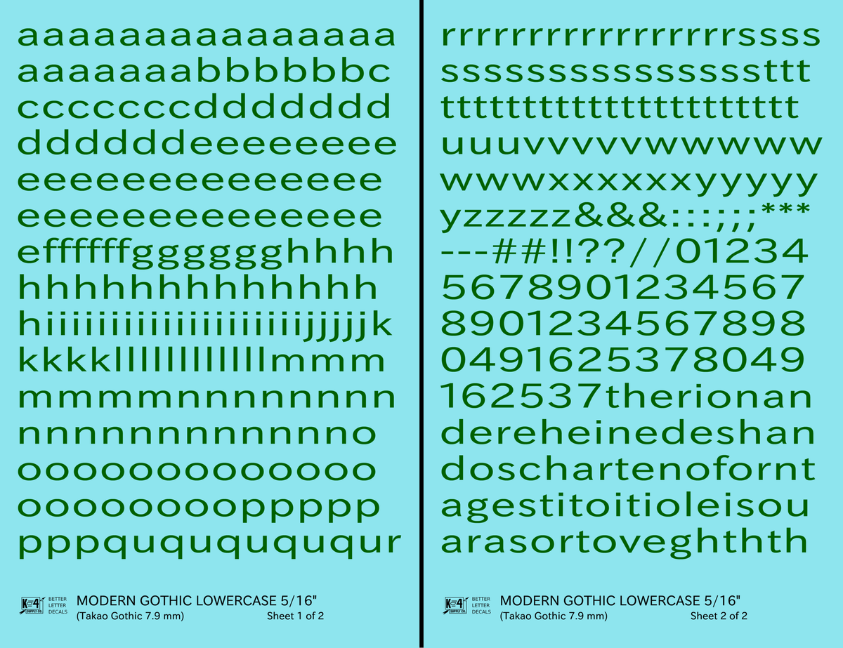 Lowercase Modern Gothic Letter Number Alphabet