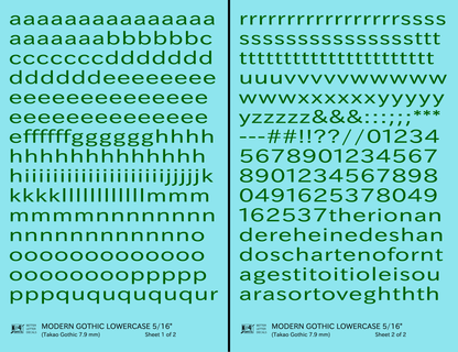 Lowercase Modern Gothic Letter Number Alphabet