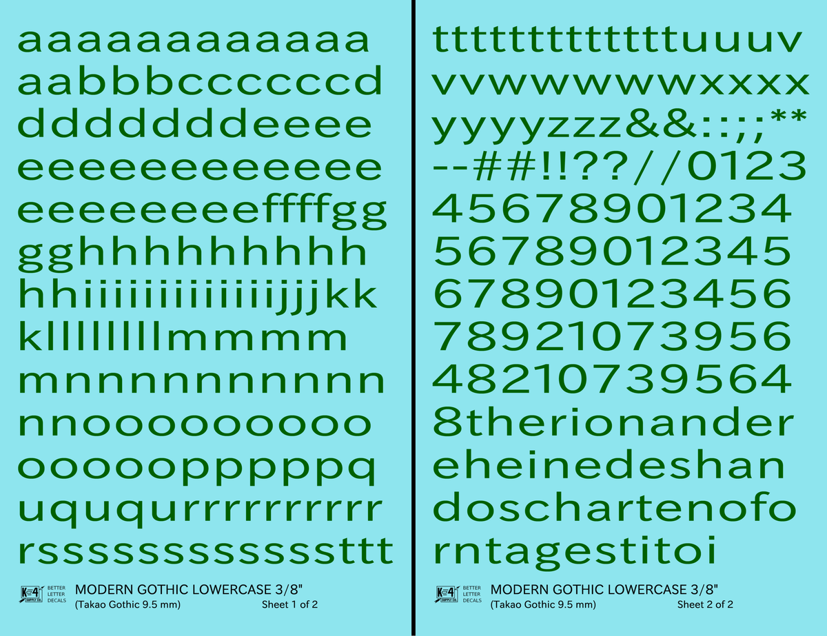Lowercase Modern Gothic Letter Number Alphabet