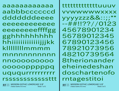 Lowercase Modern Gothic Letter Number Alphabet
