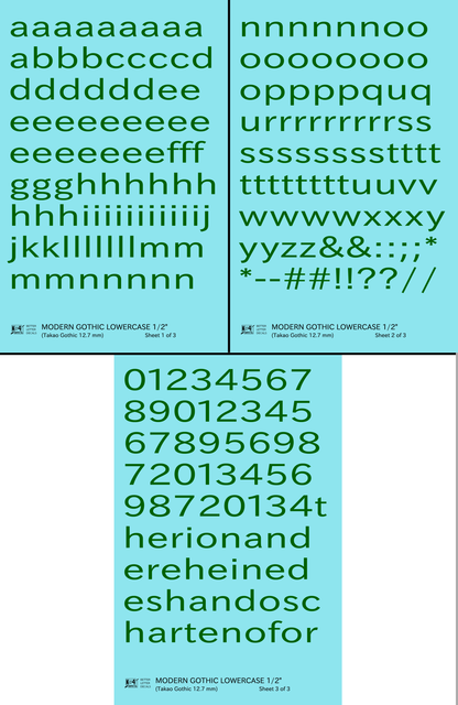 Lowercase Modern Gothic Letter Number Alphabet