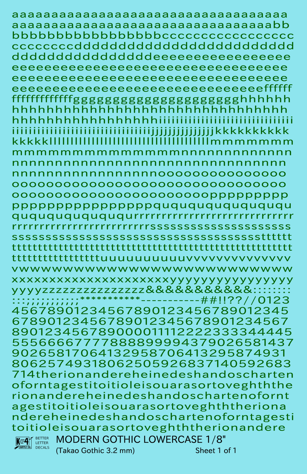 Lowercase Modern Gothic Letter Number Alphabet
