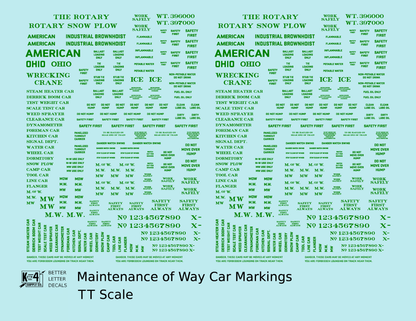 Maintenance Of Way (MOW) Data and Markings