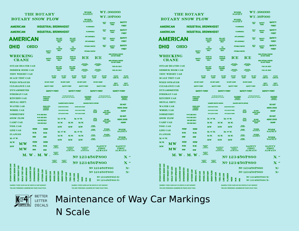 Maintenance Of Way (MOW) Data and Markings