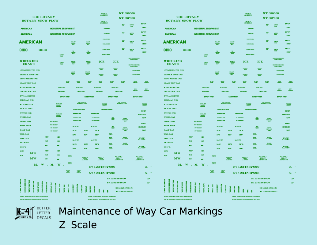 Maintenance Of Way (MOW) Data and Markings
