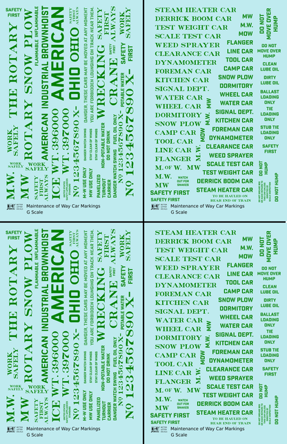 Maintenance Of Way (MOW) Data and Markings