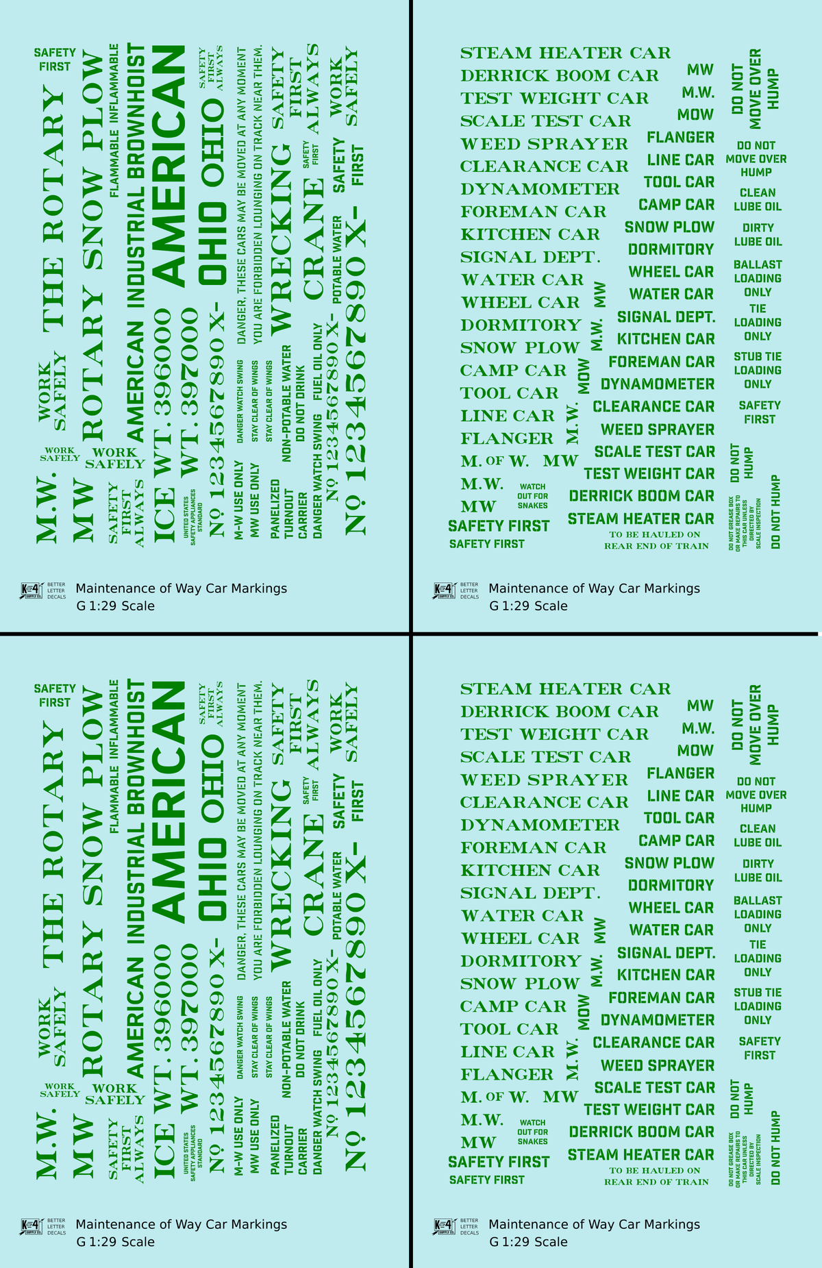 Maintenance Of Way (MOW) Data and Markings
