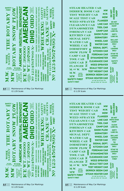 Maintenance Of Way (MOW) Data and Markings