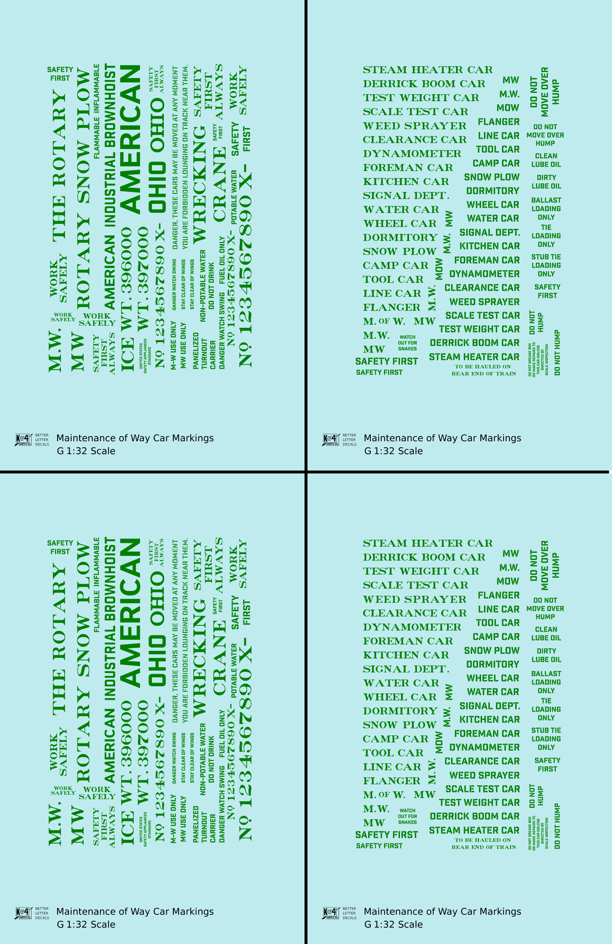 Maintenance Of Way (MOW) Data and Markings