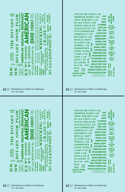 Maintenance Of Way (MOW) Data and Markings
