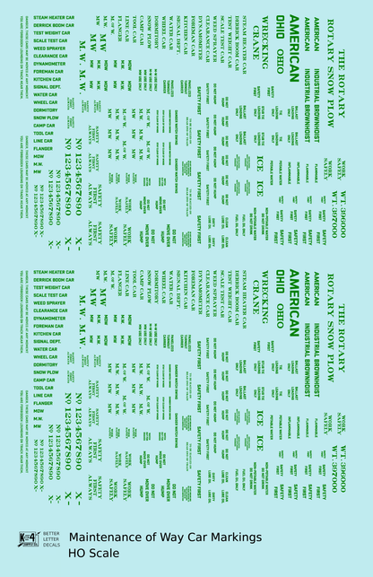 Maintenance Of Way (MOW) Data and Markings