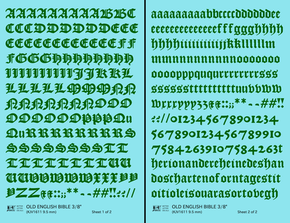 Old English Bible Letter Number Alphabet