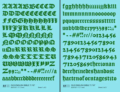 Old English Bible Letter Number Alphabet