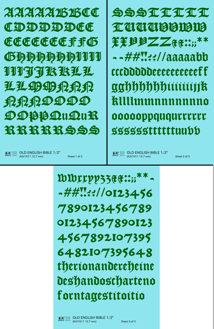 Old English Bible Letter Number Alphabet