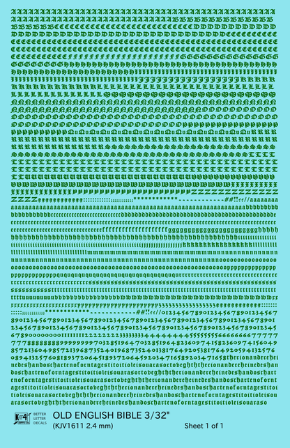 Old English Bible Letter Number Alphabet